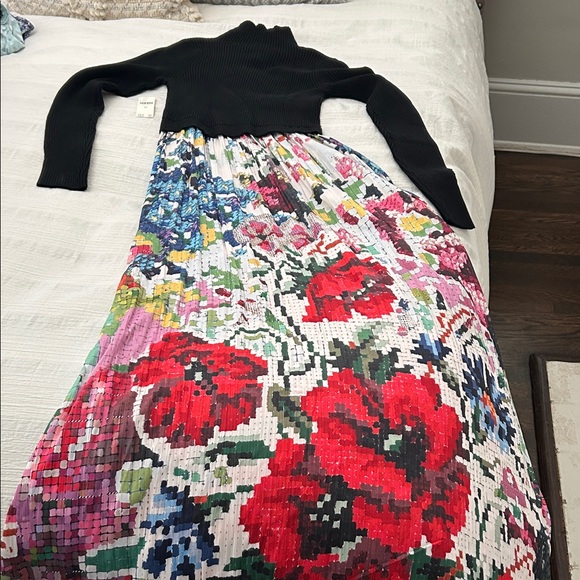 Anthropologie Dresses & Skirts - Anthropologie Black Top with Multicolor Floral Maxi Dress
